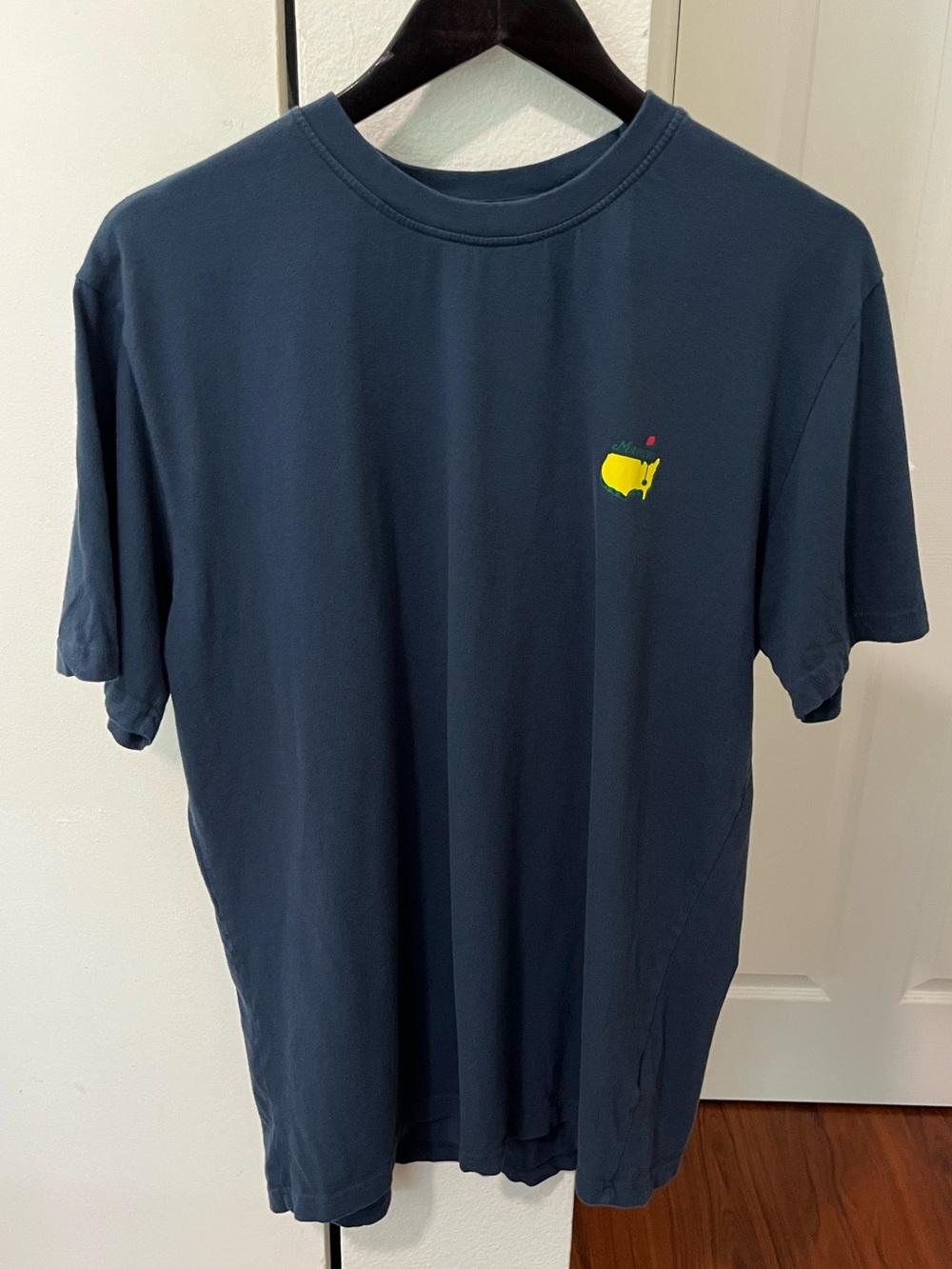 Masters Navy Short-Sleeve Crewneck Tee with Yellow Chest Logo